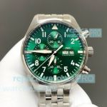 TW Factory Swiss Copy IWC Schaffhausen Pilot's Spitfire Green 43mm Chronograph Steel Watch 
